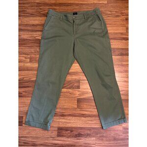 J.Crew Slim Chino Pants Women’s 12 Green Cotton Casual Straight Ankle Work Wear
